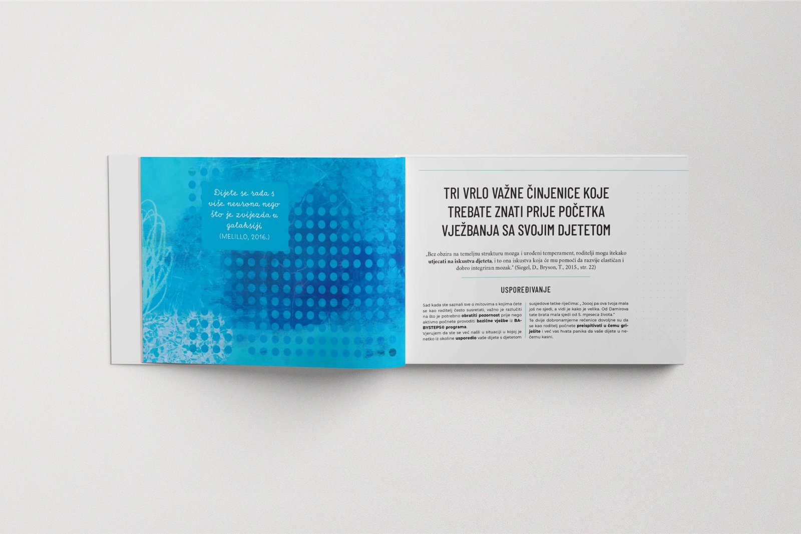 Open book spread, editorial layout