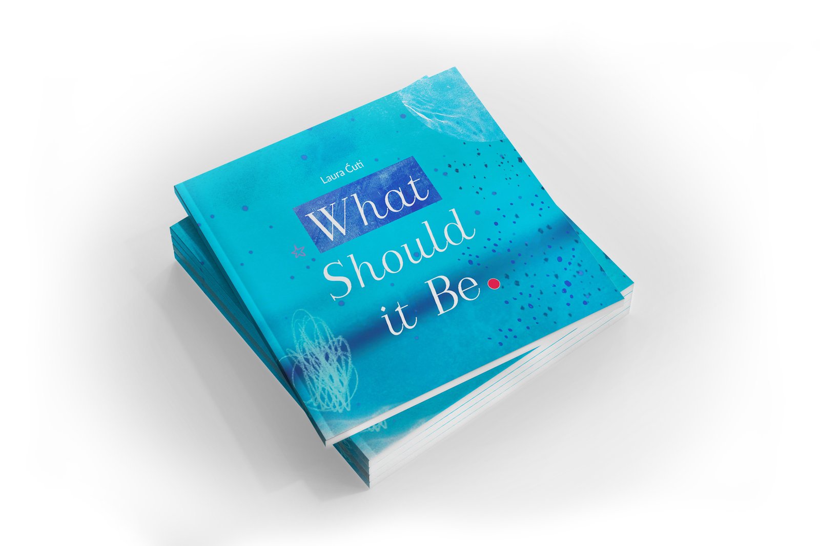 Book cover design, white background