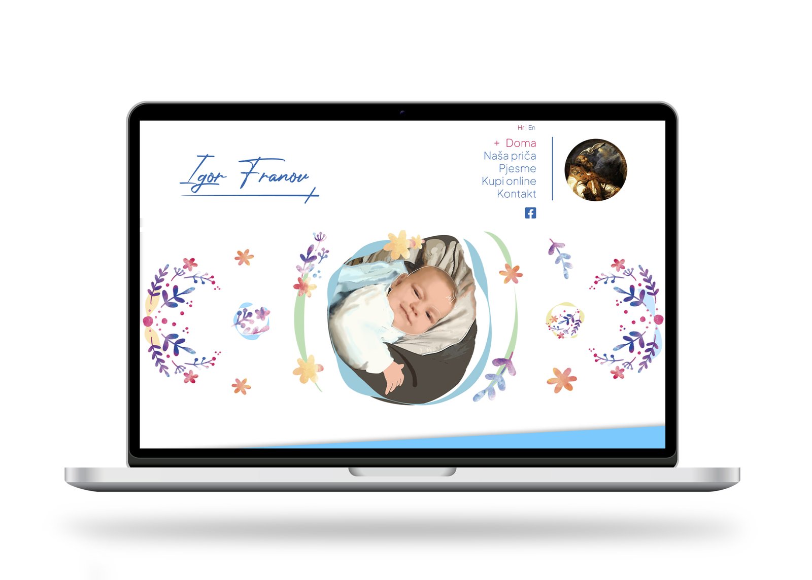 Website homepage with illustrations