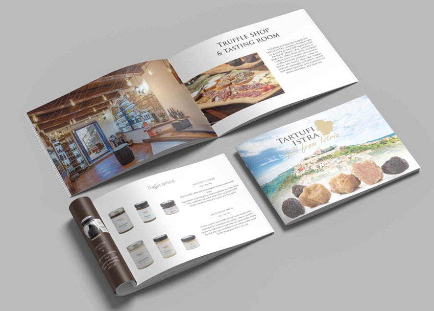 Brand brochure, open spread