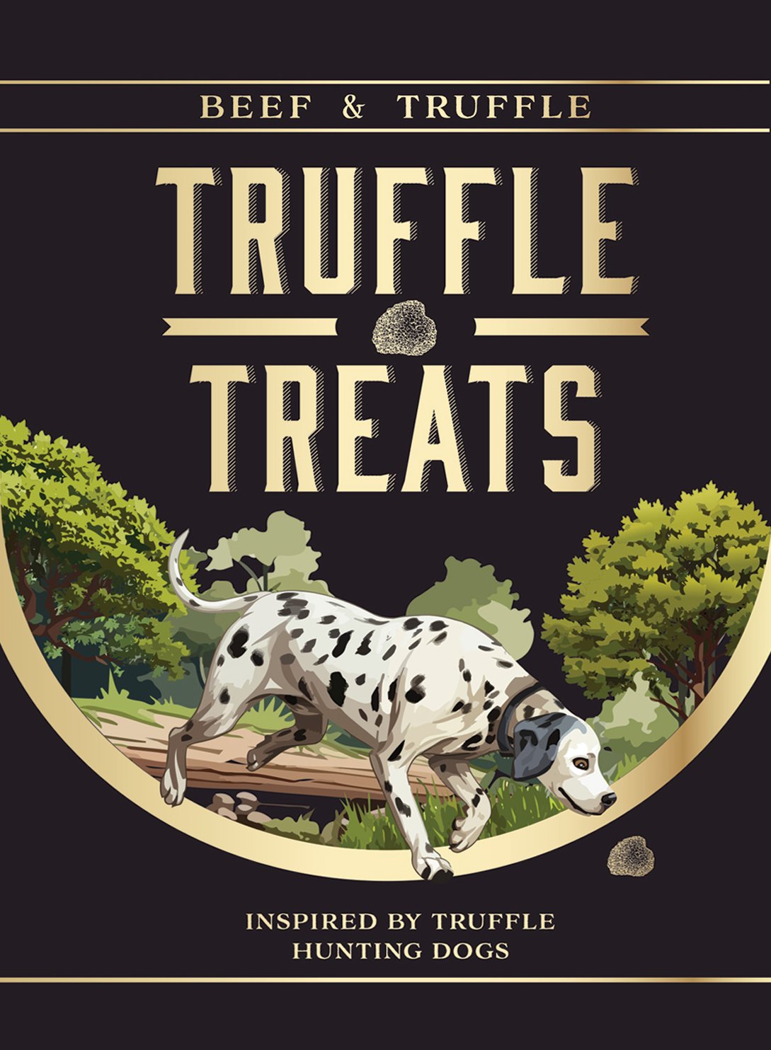 Truffle treats product box with custom illustrated label